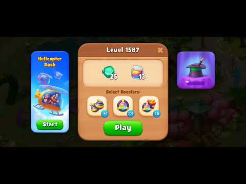 Gardenscapes Level 1587 Walkthrough "No Boosters Used"