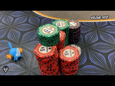 STRAIGHT FLUSH DRAW FIRST HAND!?! $2300+ BUY-IN & HUGE HERO CALL AT ROUNDERS!! | Poker Vlog #102