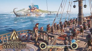 Assassin's Creed Odyssey - NEW NAVAL GAMEPLAY! Spartans on the Water! Ship Battle Walkthrough!