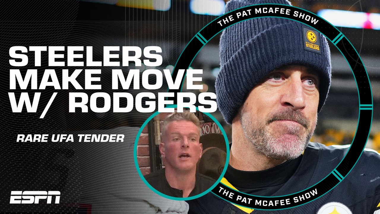 Steelers use RARE UFA tender on Aaron Rodgers 👀 Pat calls this 'INTERESTING' | The Pat McAfee Show