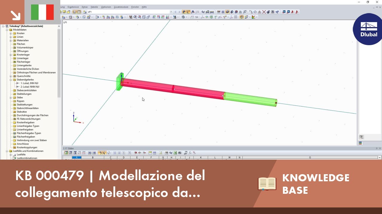 KB 000479 | Modellazione del collegamento telescopico da elementi dell&#39;asta