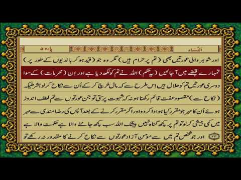 4 SURAH NISA JUST URDU TRANSLATION WITH TEXT FATEH MUHAMMAD JALANDRI HD