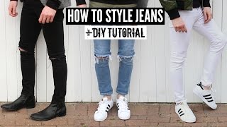 How To Style Jeans / Distressed Denim + DIY Tutorial - Mens Fashion 2016