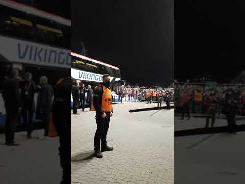 Denmark Players Bus Arriving at Parken Stadium Copenhagen