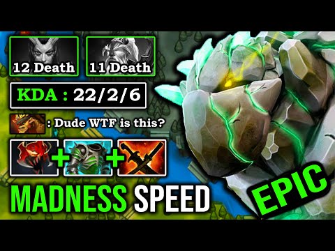 MADNESS ATTACK GOD Safelane Tiny 1Kill Per Min | WTF 2s Deleted Bristle 100% Broken Carry DotA 2