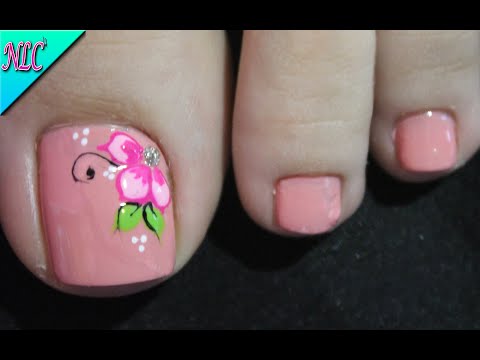 DISEÑO DE UÑAS PARA PIES FLOR MUY FÁCIL DE HACER – FLOR PARA PRINCIPIANTES EN UÑAS – NLC