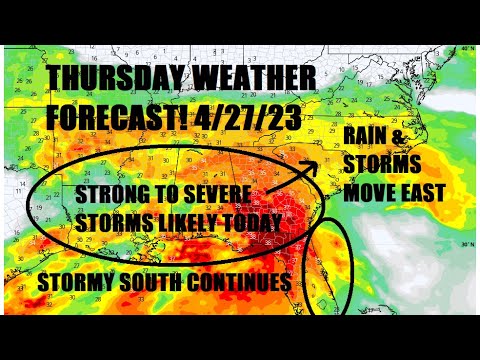 Thursday weather forecast! 4/27/23 Severe storms expected again today. Washout weekend coming