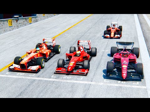 Ferrari F1 2022 vs Ferrari F1 2009-2013-2015 at Interlagos