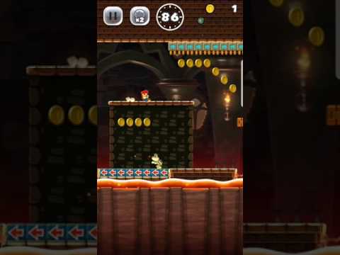 Super Mario Run - World 1-4 Black Coin Challenge: Browser's Castle Hangout