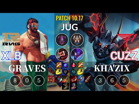 RNG XLB Graves vs T1 Cuzz Kha'Zix Jungle - KR Patch 10.17