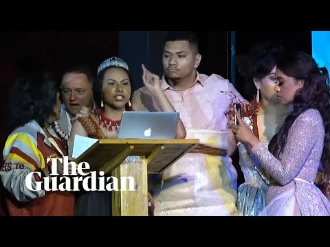 Tongan beauty queen’s political speech drowned out with loud music
