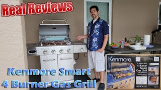 Kenmore 4 Burner Smart Gas Grill W Side Burner Unboxing, Build and Real Review