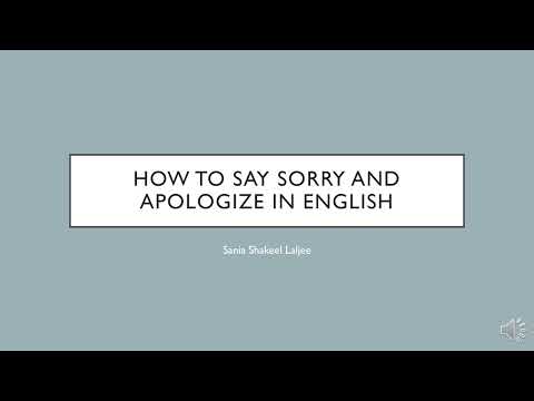 How to say sorry and apologize in English | Learningya | Sania Laljee