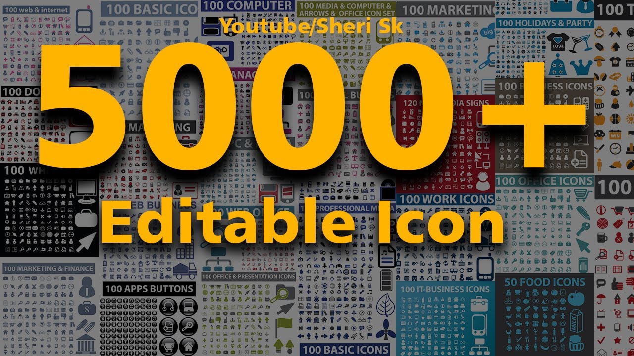 5000+ Multipurpose Icons Download In EPS Files |English| Illustrator Tutorial|