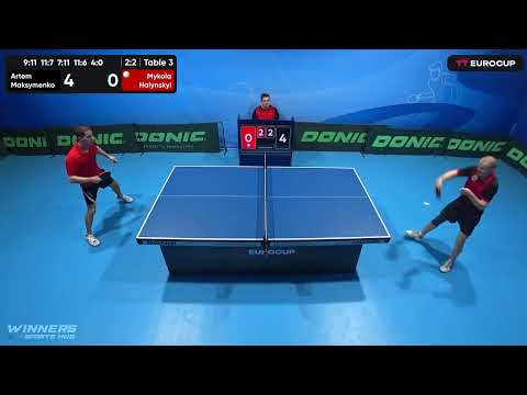 18:50 Artem Maksymenko 3-2  Mykola Halynskyi 28.04.2023 TT Euro.Cup Ukraine Elite. Table 3