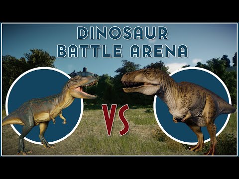 DINOSAUR BATTLE ARENA | S1:E1 | ALBERTOSAURUS VS ACROCANTHOSAURUS | JURASSIC WORLD EVOLUTION 2
