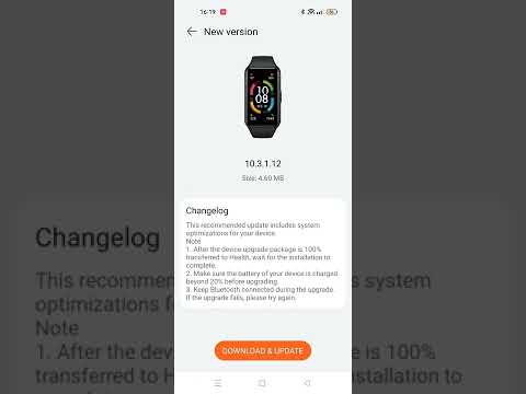 Honor Band 6 Watch Fitness Tracker firmware update from version 10.1.1.94 to 10.3.1.12 #short