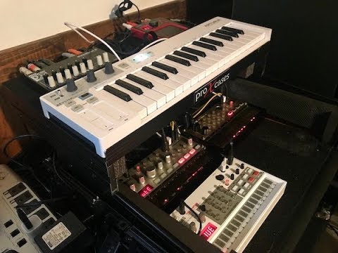Making a Korg Volca Synth Jambox with Sliding DJ Case, 4 volcas, Arturia Keystep, Kaoss Pad & Mixer