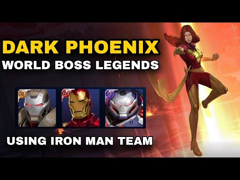 MARVEL Future Fight - Dark Phoenix Jean Grey World Boss Legend using Iron Man Team