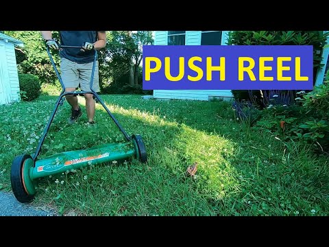 Push Reel Mower, How to Mow Long Grass: High Mowing Height, Dry Grass, Three Passes