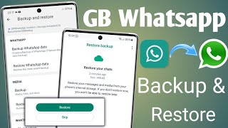 Gb whatsapp chat backup kaise kare | gb whatsapp backup kaise kare | gbwhatsapp to whatsapp backup