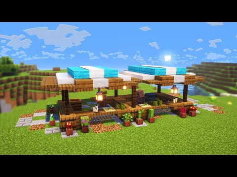 How to Build a Minecraft Market Stall Tutorial - Minecraft Market Stand for Villagers Tutorial