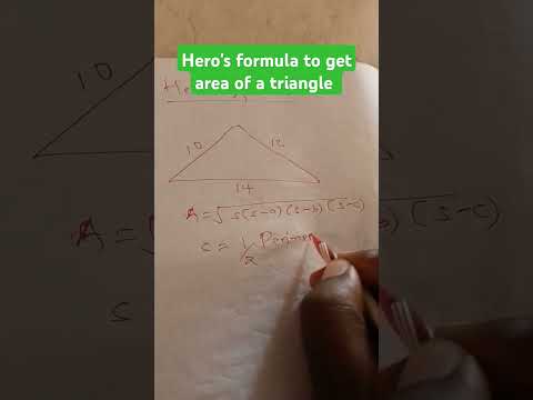 AREA OF A TRIANGLE USING HERO'S FORMULA #maths