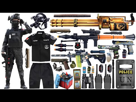 Special Forces Military Toy Police Gun Set Open Box, Gatling Machine Gun, Rocket Launcher,M416 Rifle