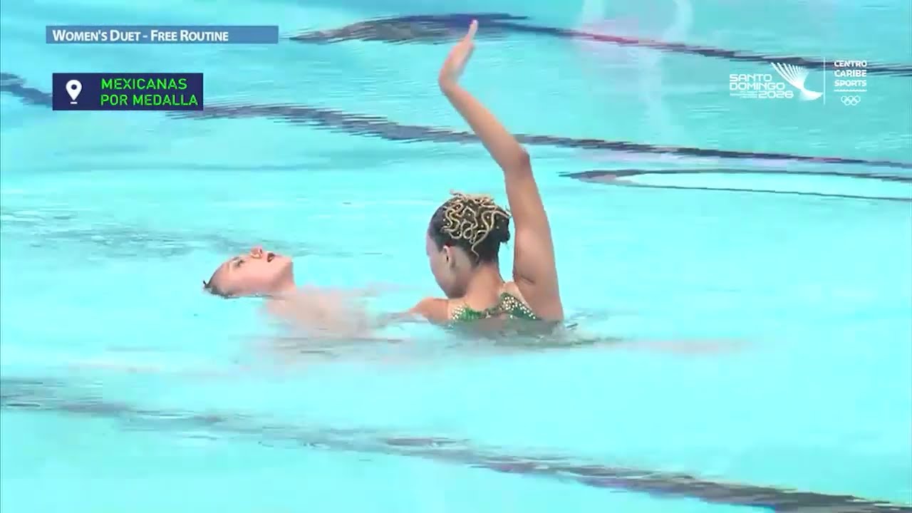 ¡sirenas mexicanas DE ORO! Primer lugar e dueto libre femenil de NADO SINCROINIZADO