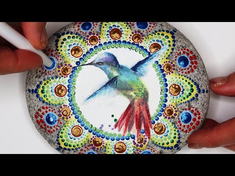 How to make a seamless decoupage 2 dot mandala painted rock