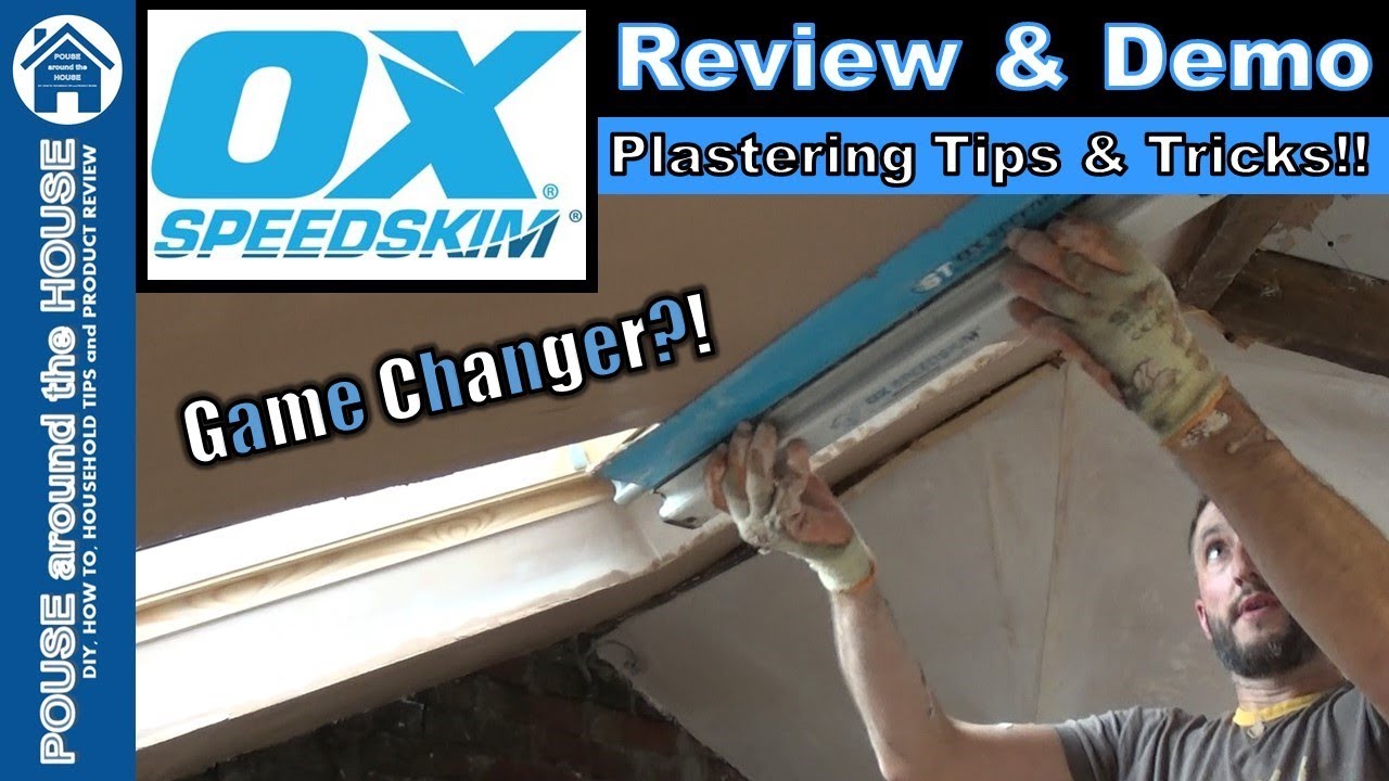 OX SPEEDSKIM review & demo. How to plaster with SPEEDSKIM flexible trowel. Plastering for beginners!
