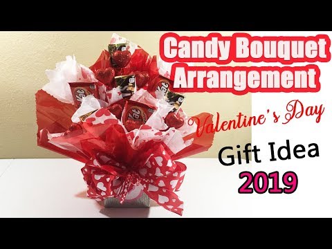 How To Make Vanlentine Candy Bouquet Arrangement |...