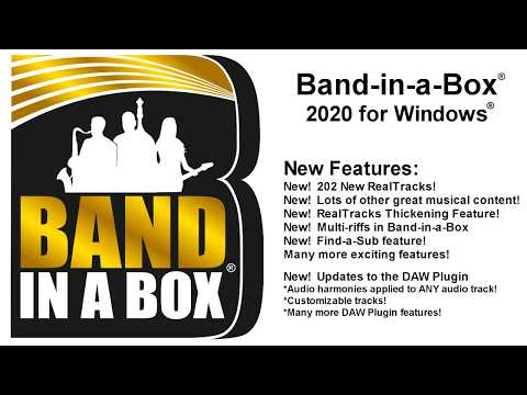 Band-in-a-Box® 2020 for Windows®! New Features, RealTracks, and other content!