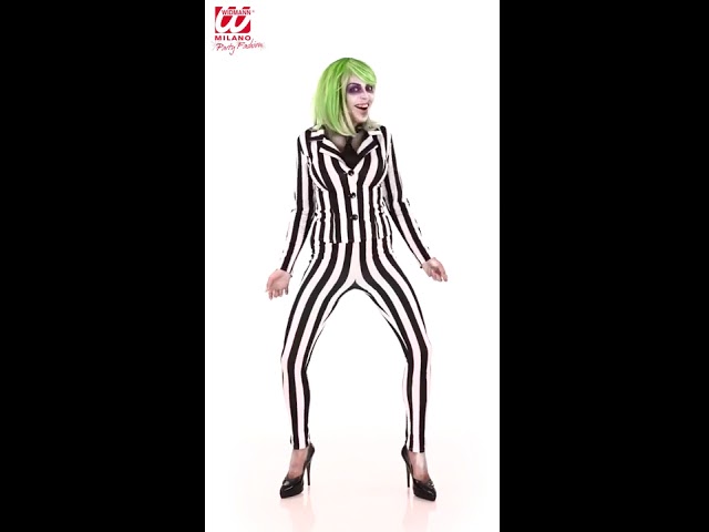 Vídeo relacionado con Rubies Disfraz Beetlejuice OPP para adulto, Chaqueta y pantalón impreso, Licencia Oficial Beetlejuice para Halloween, cosplay, fiestas y Carnaval