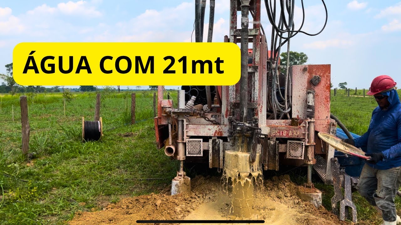 Perfuração e bombeamento. 40 metros.