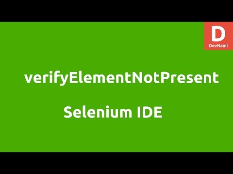 Selenium IDE verifyElementNotPresent