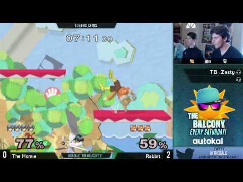Melee @ the Balcony 91 - Losers Semis ft. The Homie (Marth) VS Rabbit (Fox)