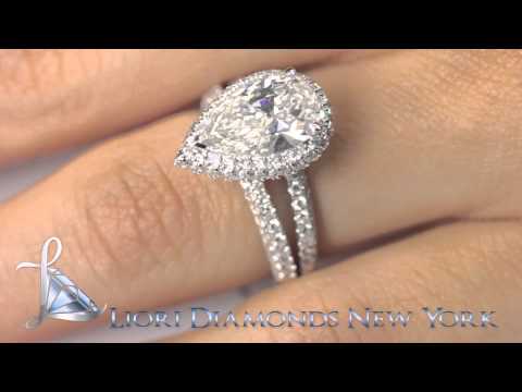 ER-SOLD-063 - 4.65 Carat F-VS2 Pear Shape Vintage Style Natural Diamond Engagement Ring 18k