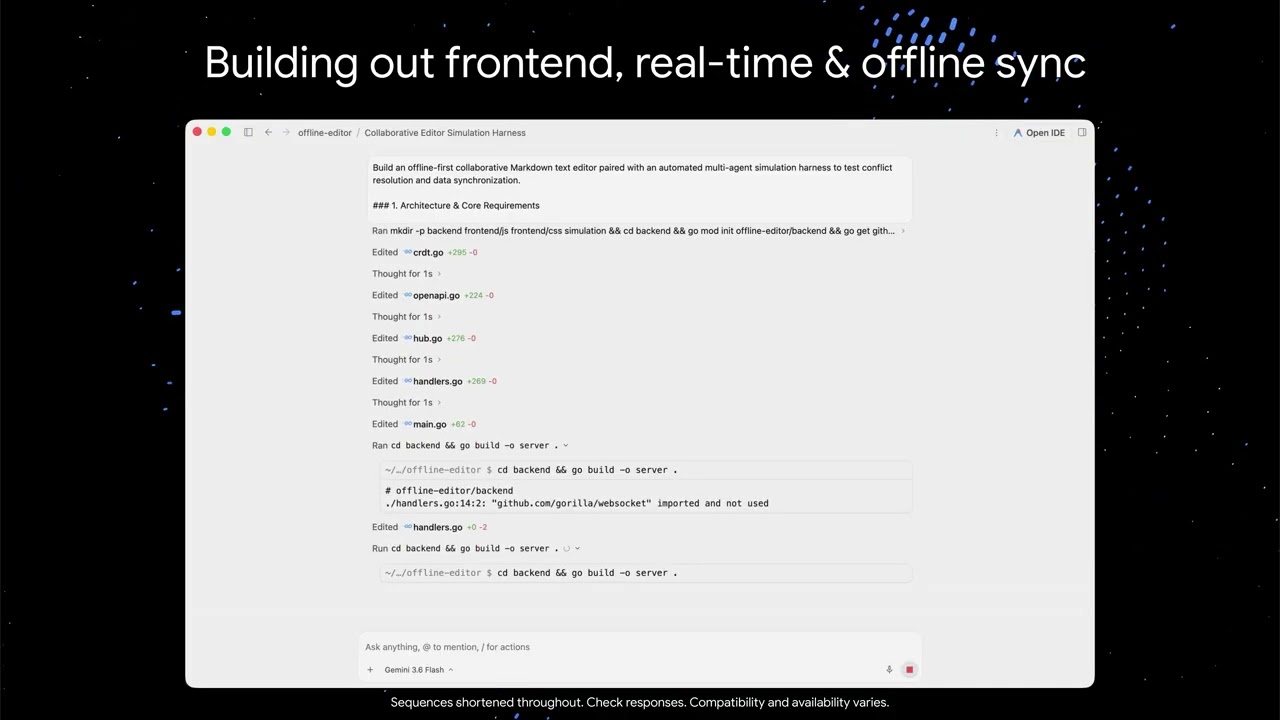 Simulate multiple users creating generated content with the Antigravity SDK to an offline first markdown editor