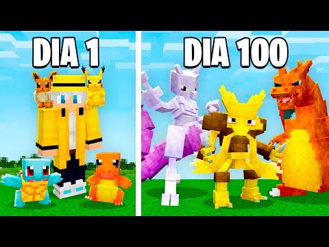 100 DIAS COMO TREINADOR DE KANTO NO MINECRAFT COBBLEMON!