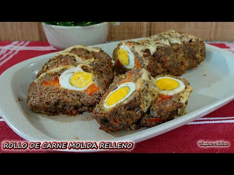 ROLLO DE CARNE MOLIDA RELLENO Delicioso y muy fácil de hecer