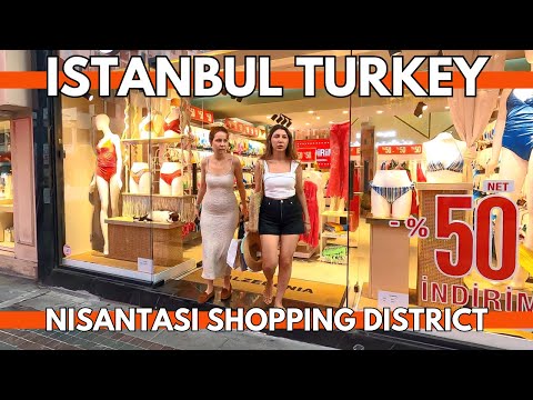 ISTAMBUL TURQUIA EXPLORANDO O DISTRITO COMERCIAL DE NISANTASI 12 DE AGOSTO DE 2023 TOUR A PÉ | 4K UHD 60FPS