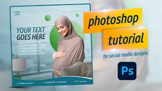 photoshop tutorial (social media design for BEGINNERS) step by step