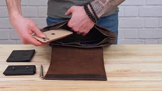 Сумка чоловіча SHVIGEL 11097 шкіряна коричнева