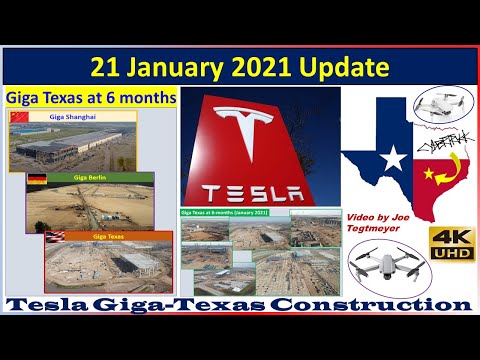 Tesla Gigafactory Texas 21 January 2021 Cyber Truck & Model Y Factory Construction Update (08:00AM)
