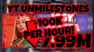 IGGY AZALEA LOSES 100K+ PER HOUR!! &amp; GOES UNDER 8M SUBSCRIBERS! 🩸🩸🩸