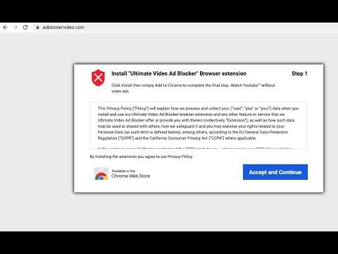 Adblockervideo.com (Ultimate Video Ad Blocker) browser hijacker removal guide.