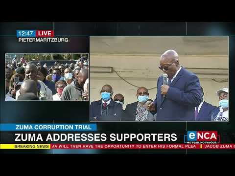 Zuma addresses supporters following postponement of corruption trial