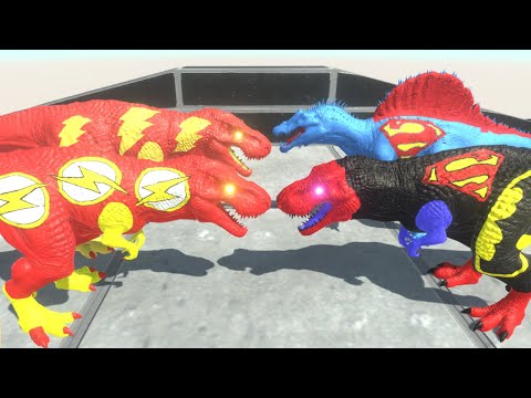 SHAZAM FLASH T REX DEATH RUN - Animal Revolt Battle Simulator