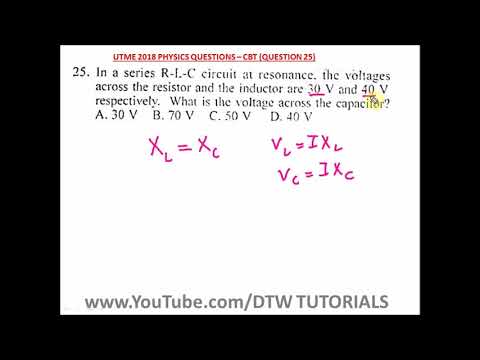 R-L-C Circuit in Physics - Jamb Past Question Solved 2018(Qst 25)
